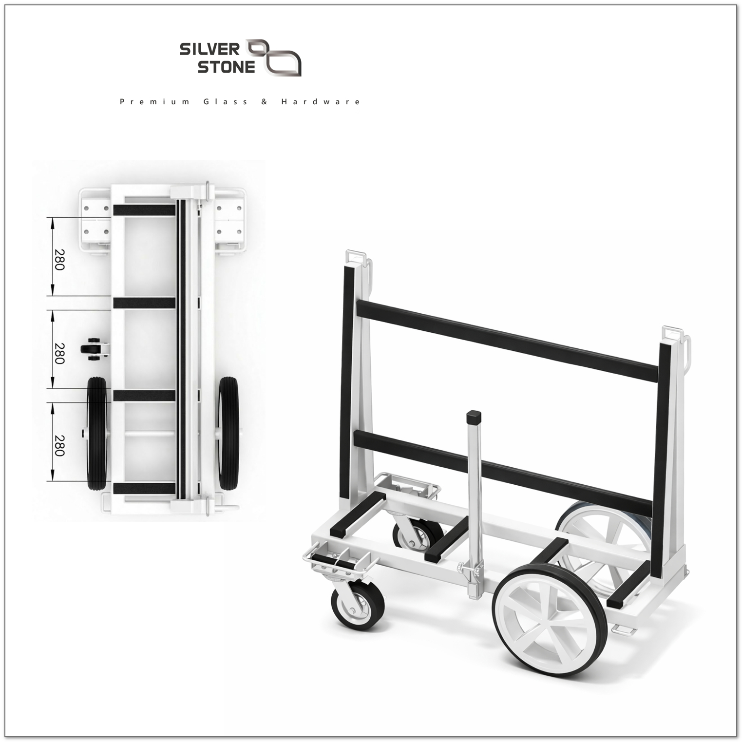 Glass A-Frame & Trolley